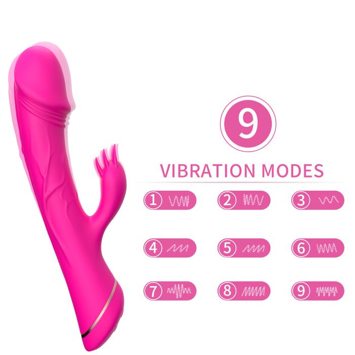 PRIME TOYS Spunk Şarjlı Çift Motorlu G Nokta ve Klitoris Uyarıcı 2 in 1 Rabbit Yapay Penis Vibratör - Pembe