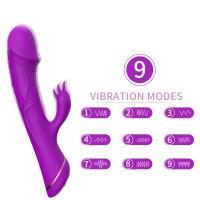 PRIME TOYS Spunk Şarjlı Çift Motorlu G Nokta ve Klitoris Uyarıcı 2 in 1 Rabbit Yapay Penis Vibratör - Mor