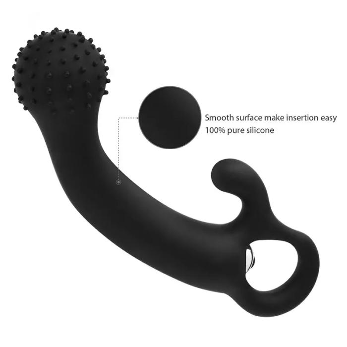 ROCK Tutma Aparatlı Eğimli Yapıda G-Spot ve Klitoris Uyarıcı 2 in 1 Vibratör - Black