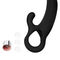 ROCK Tutma Aparatlı Eğimli Yapıda G-Spot ve Klitoris Uyarıcı 2 in 1 Vibratör - Black