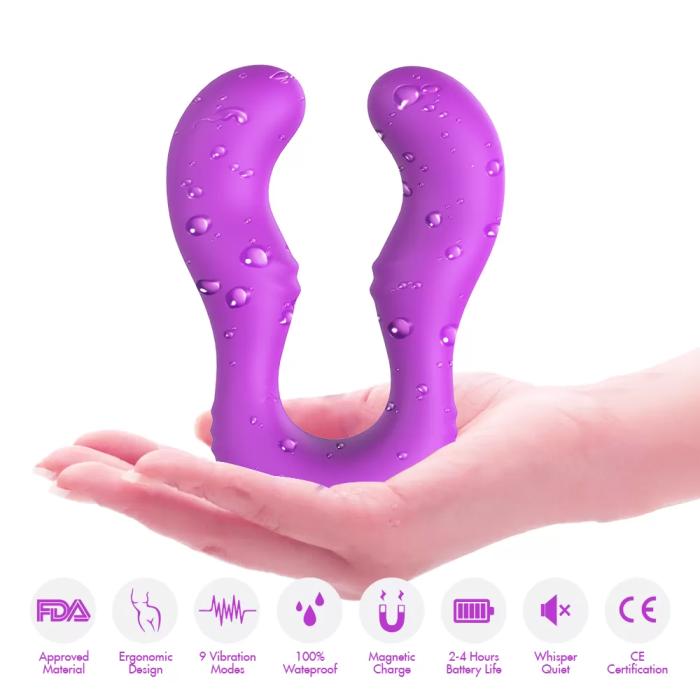 SERAPH PRO Kablosuz Kumandalı Strapless Çift Taraflı G Spot Çatal Vibratör - Mor