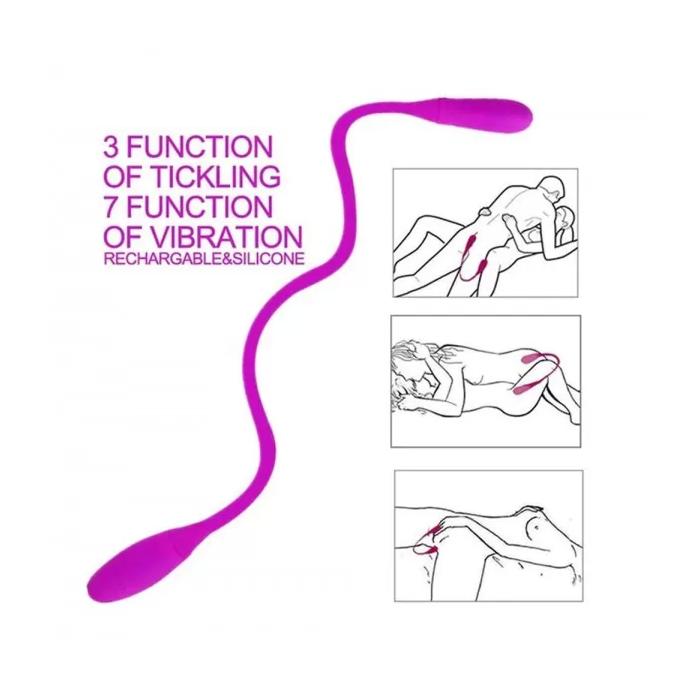 SNAKY VIBE USB Şarjlı Çift Titreşimli G-Spot Uyarıcı Çift Taraflı Vibratör