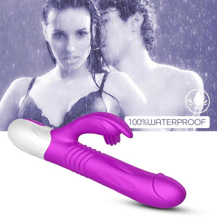 T20 - Şarjlı Akıllı Isıtmalı Şişirilebilir ve İleri Geri Hareketli G-Spot ve Klitoris Uyarıcı 2 in 1 Yapay Penis Rabbit Vibratör