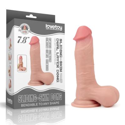 Tam Testisli Hareketli Deri Ultra Yumuşak Çift Katmanlı Penis 19.5 CM - Sliding Skin Dual Layer Dong Whole Testicle