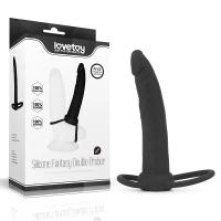 Testise Bağlamalı Anal Penis ve Penis Halkası - Silicone Fantasy Double Prober