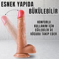 UNIQUE Realistik Dokuda Damarlı Dildo Vantuzlu Gerçekçi Yapay Penis 20 CM