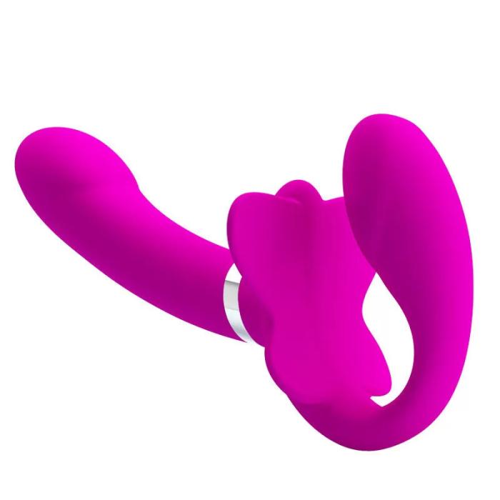 VALERIE Giyilebilir Klitoris Uyarıcı Strapless Strap-On 2 in 1 Couple Vibratör Dildo